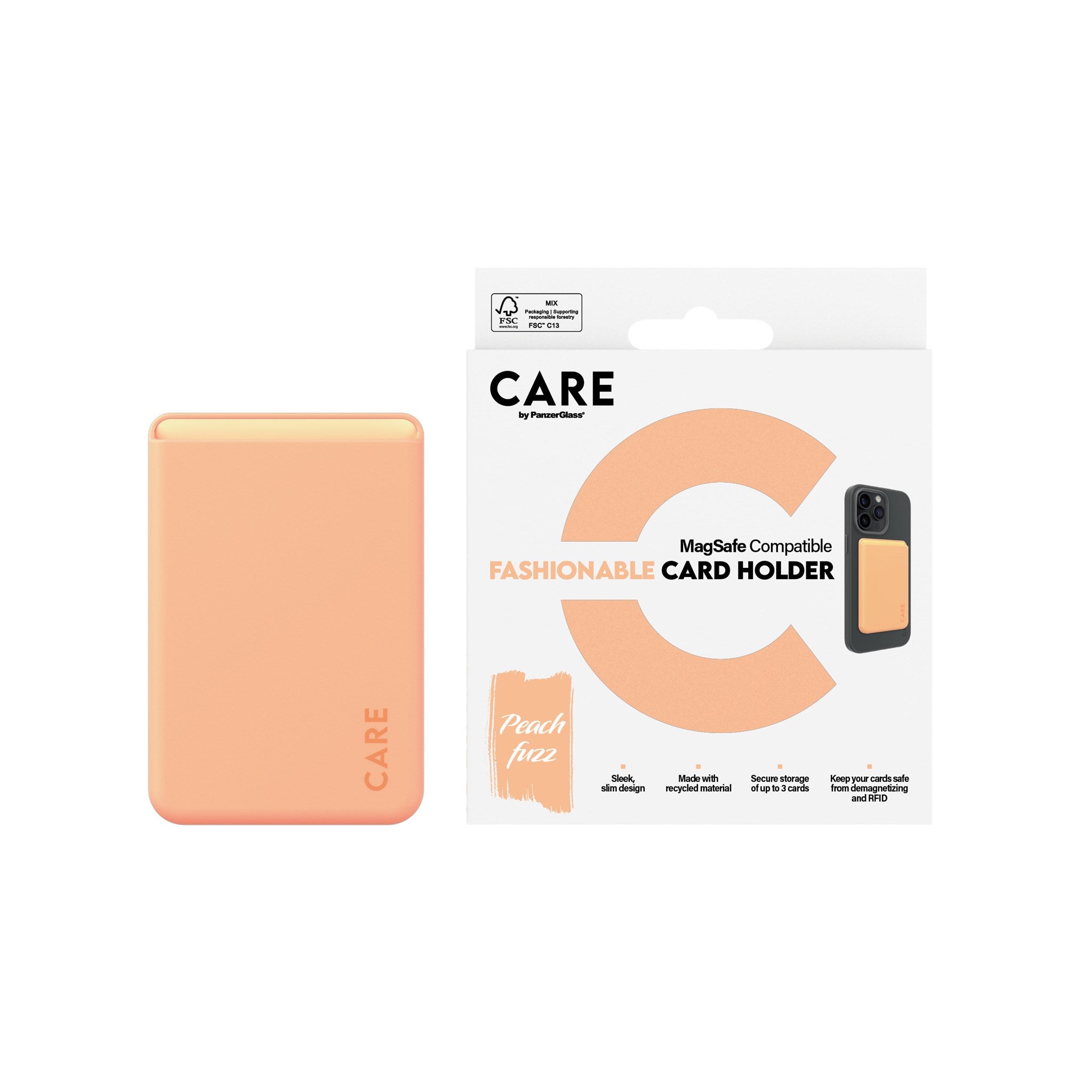 CARE by PanzerGlass® Card Holder Peachy iPhone
